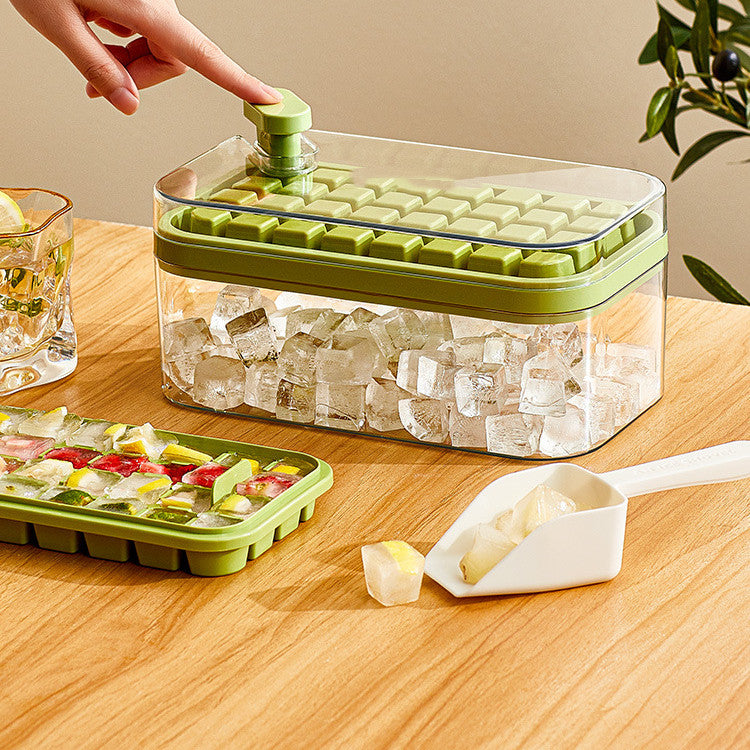 One-Button Press Ice Cube Maker with Storage Bin | Kichlit