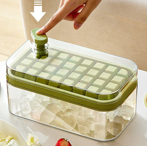 One-Button Press Ice Cube Maker with Storage Bin | Kichlit