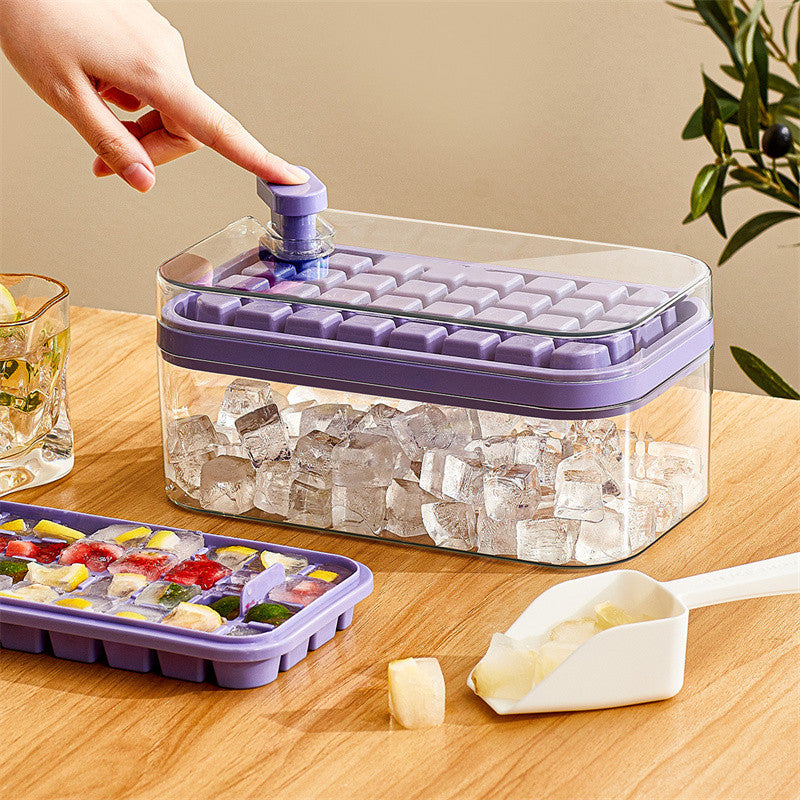 One-Button Press Ice Cube Maker with Storage Bin | Kichlit